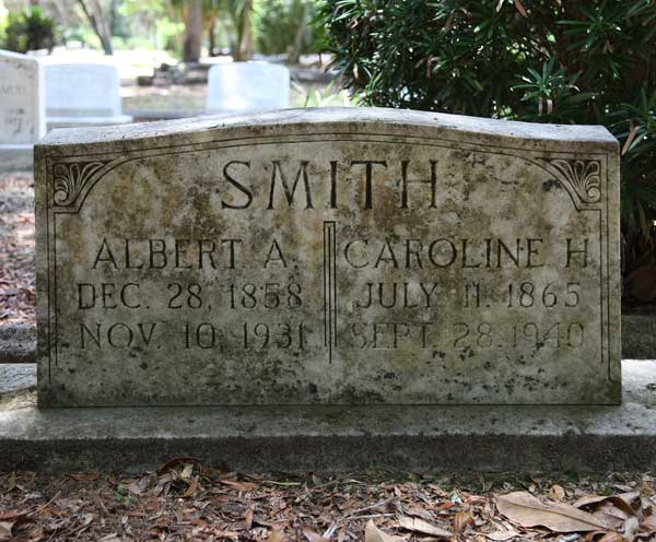 Albert A. & Caroline H. Smith Gravestone Photo