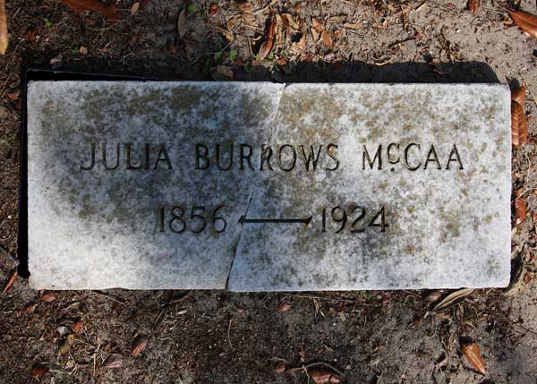Julia Burrows McCaa Gravestone Photo