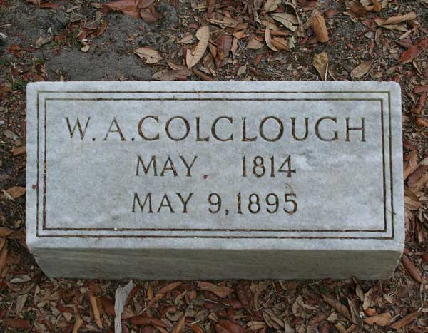 W.A. Colclough Gravestone Photo