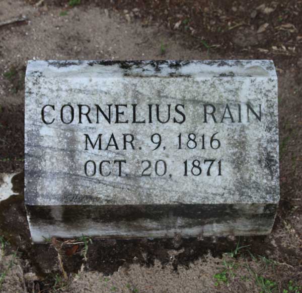 Cornelius Rain Gravestone Photo