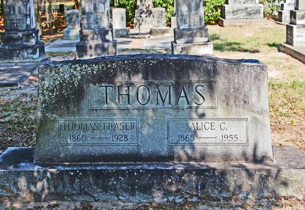 Thomas Fraser & Alice C. Thomas Gravestone Photo