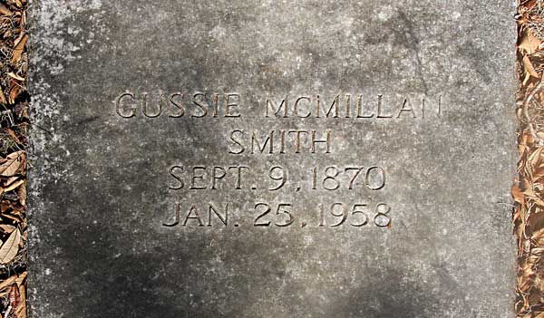 Gussie McMillan Smith Gravestone Photo