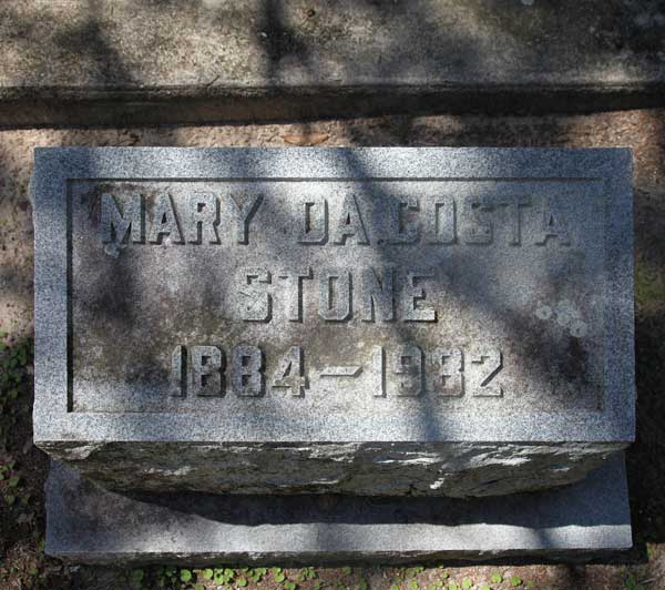 Mary DaCosta Stone Gravestone Photo