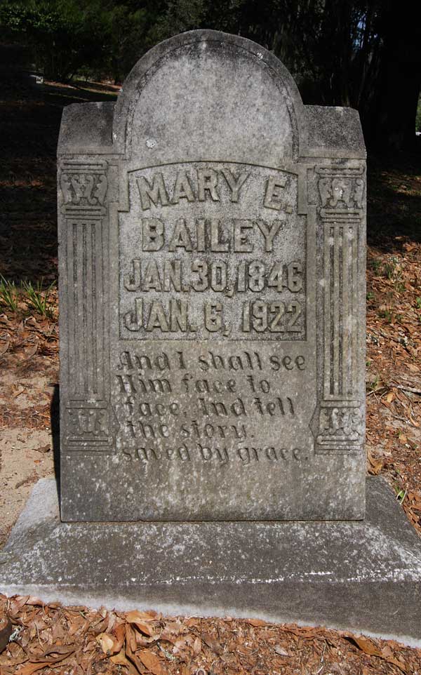 Mary E. Bailey Gravestone Photo