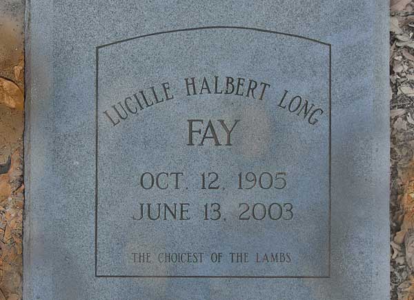 Lucille Halbert Long Fay Gravestone Photo