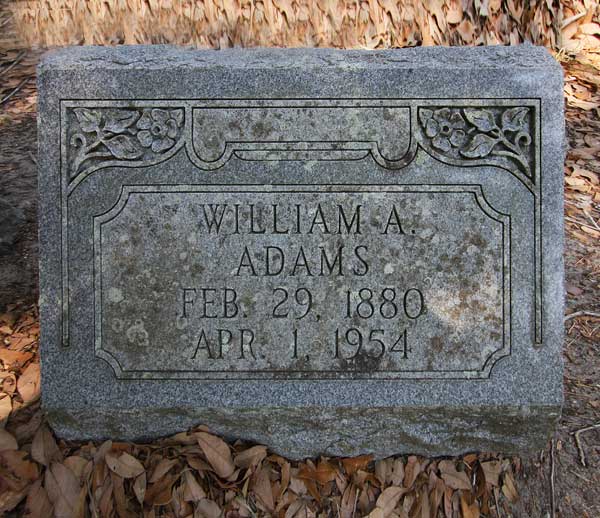 William A. Adams Gravestone Photo