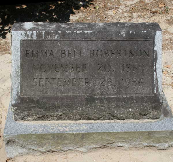 Emma Bell Robertson Gravestone Photo