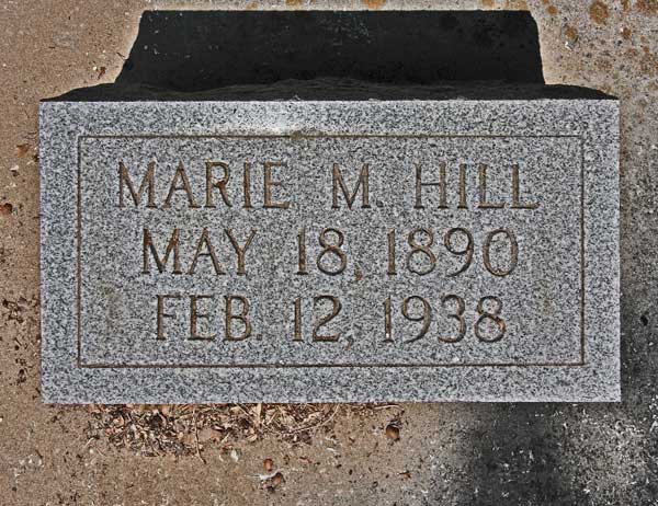 Marie M. Hill Gravestone Photo