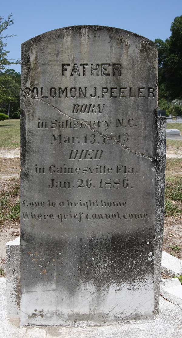 Solomon J. Peeler Gravestone Photo