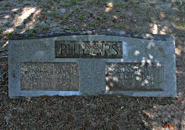 James Frank & Sussie V. Phillips Gravestone Photo