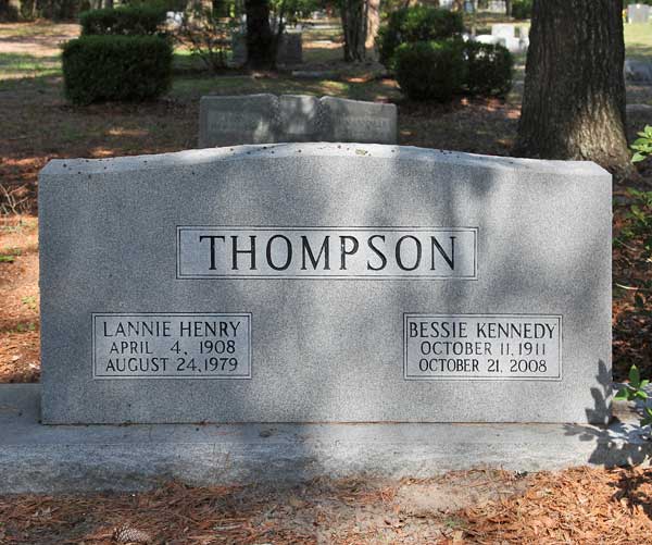 Lannie Henry & Bessie Kennedy Thompson Gravestone Photo