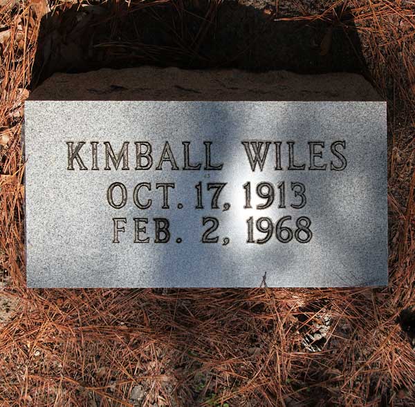 Kimball Wiles Gravestone Photo