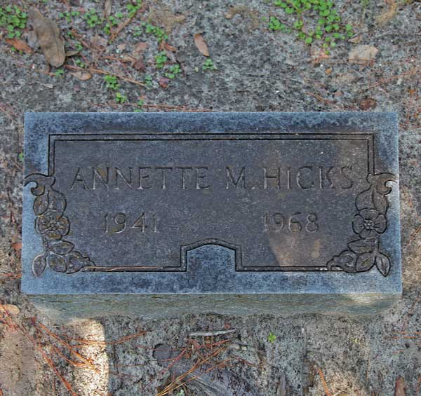 Annette M. Hicks Gravestone Photo