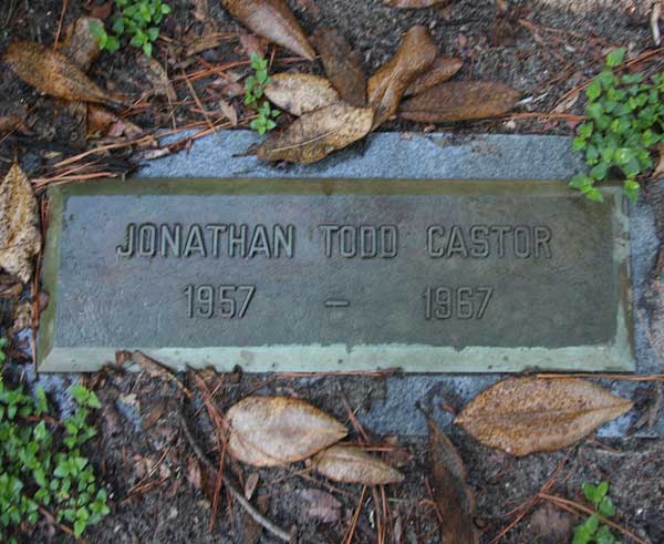 Jonathan Todd Castor Gravestone Photo