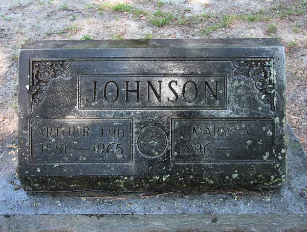 Arthur J. & Mary A. Johnson Gravestone Photo