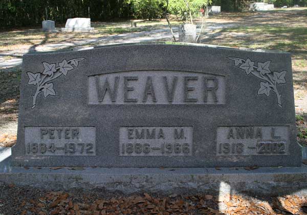 Peter & Emma M. & Anna L. Weaver Gravestone Photo