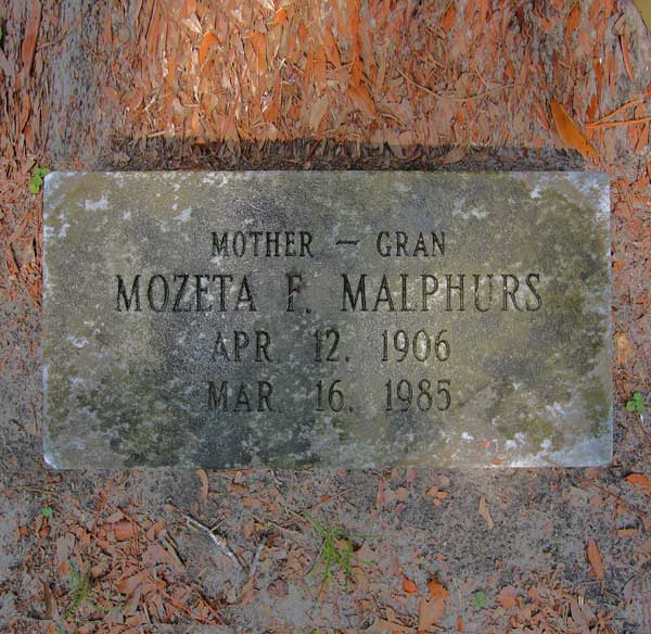 Mozeta F. Malphurs Gravestone Photo