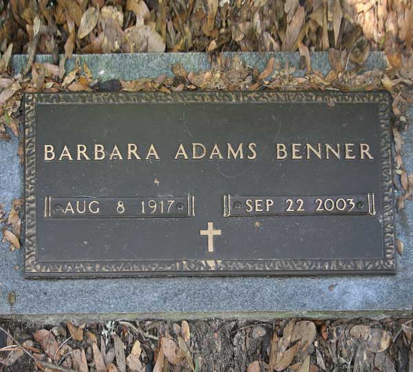 Barbara Adams Benner Gravestone Photo