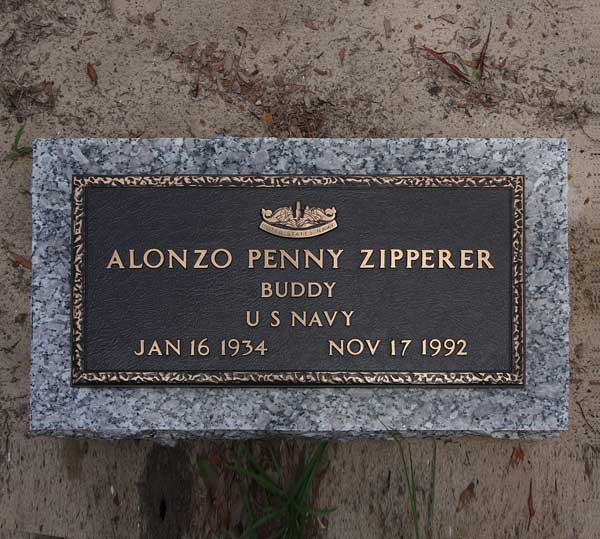 Alonzo Penny Zipperer Gravestone Photo