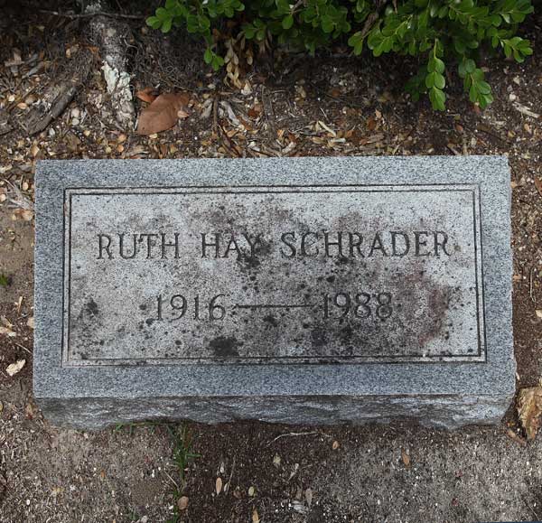 Ruth Hay Schrader Gravestone Photo