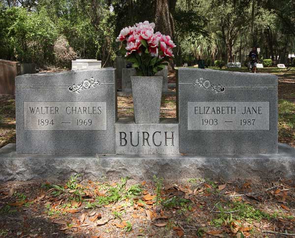Walter Charles & Elizabeth Jane Burch Gravestone Photo