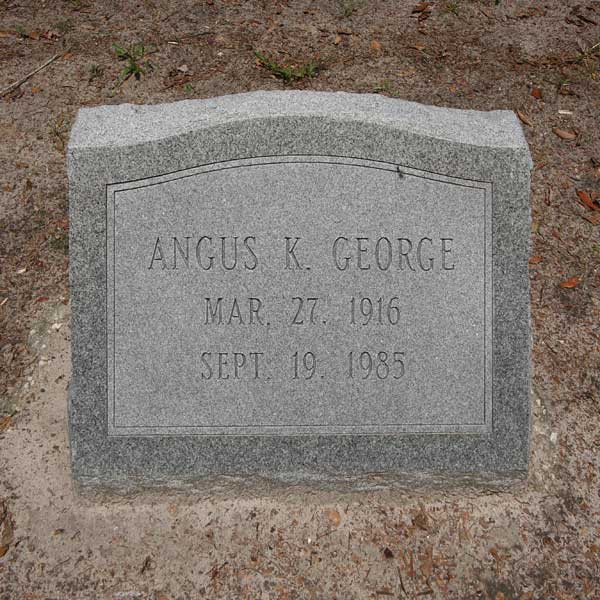 Angus K. George Gravestone Photo