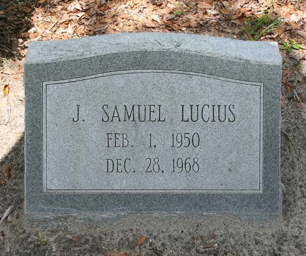 J. Samuel Lucius Gravestone Photo
