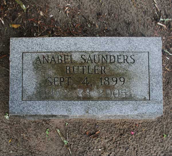 Anabel Saunders Butler Gravestone Photo