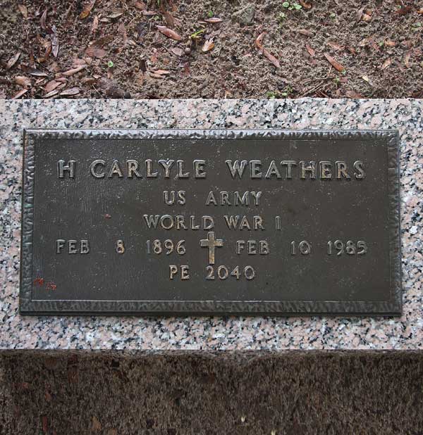 H. Carlyle Weathers Gravestone Photo