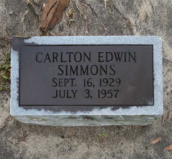 Carlton Edwin Simmons Gravestone Photo
