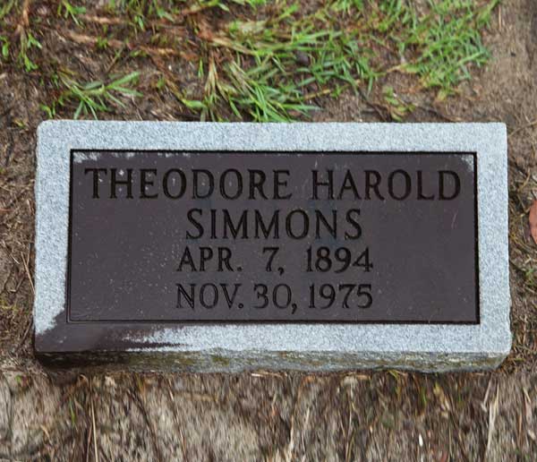 Theodore Harold Simmons Gravestone Photo