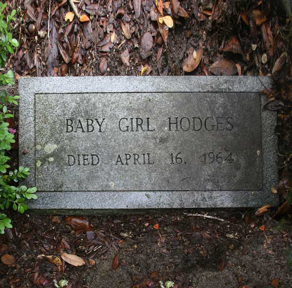Baby Girl Hodges Gravestone Photo