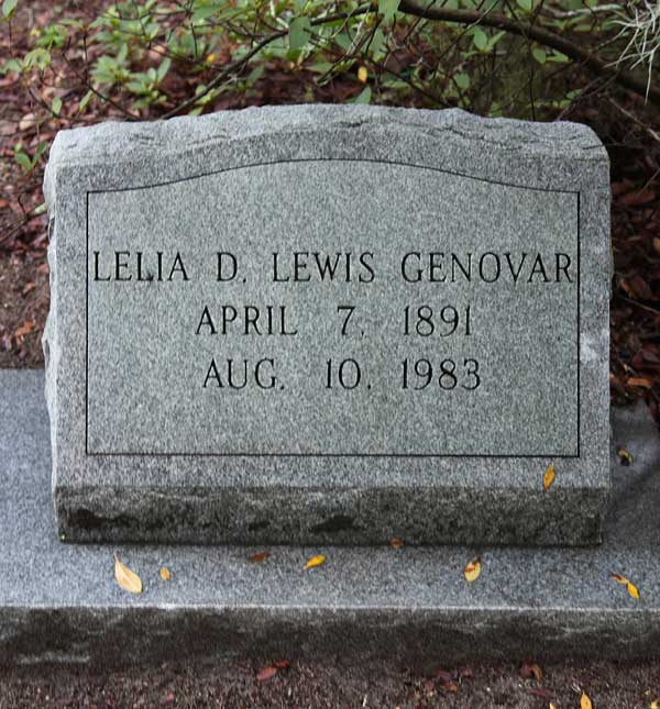 Lelia D. Lewis Genovar Gravestone Photo