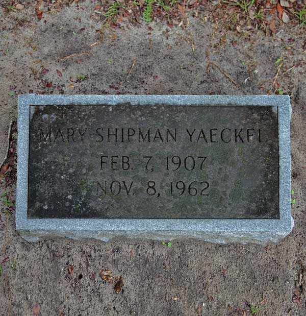 Mary Shipman Yaeckel Gravestone Photo