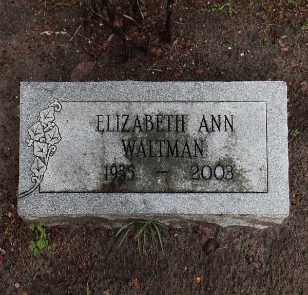 Elizabeth Ann Waltman Gravestone Photo
