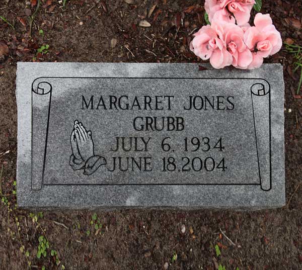 Margaret Jones Grubb Gravestone Photo