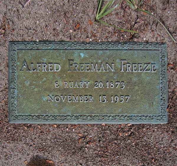 Alfred Freeman Freeze Gravestone Photo