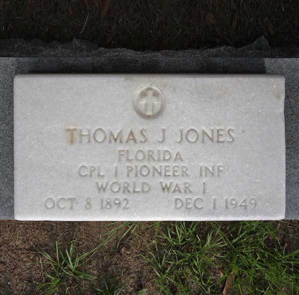 Thomas J. Jones Gravestone Photo