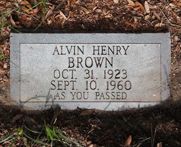 Alvin Henry Brown Gravestone Photo