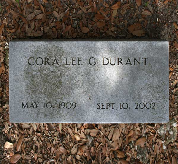 Cora Lee Durant Gravestone Photo