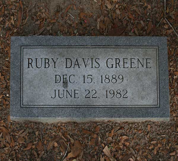Ruby Davis Greene Gravestone Photo