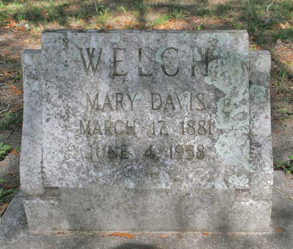 Mary Davis Welch Gravestone Photo