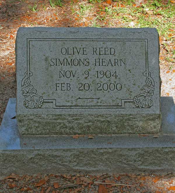 Olive Reed Simmons Hearn Gravestone Photo