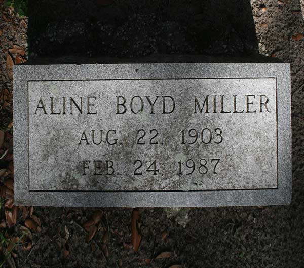 Aline Boyd Miller Gravestone Photo