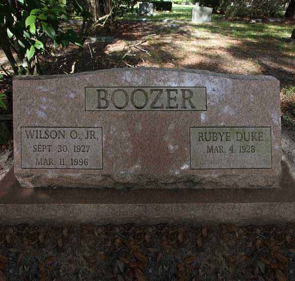 Wilson O. & Rubye Duke Boozer Gravestone Photo
