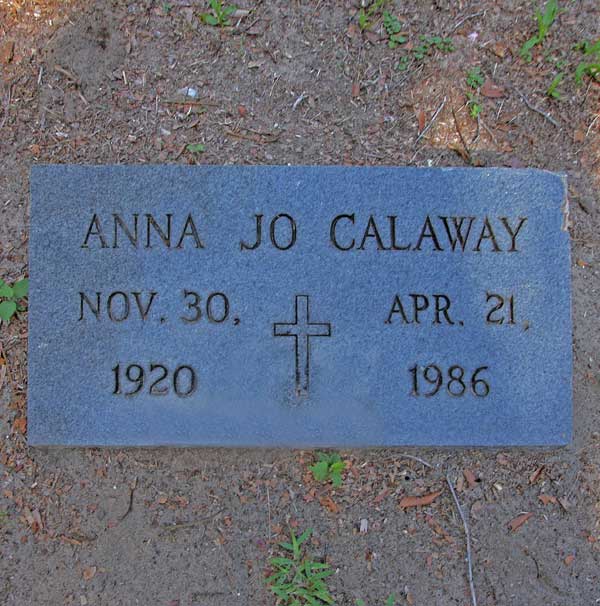 Anna Jo Calaway Gravestone Photo