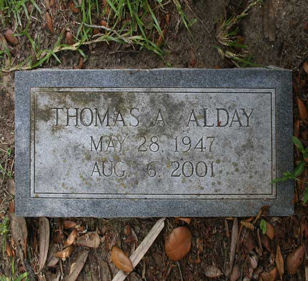 Thomas A. Alday Gravestone Photo