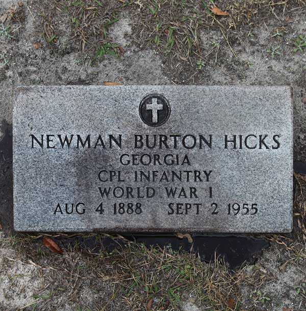 Newman Burton Hicks Gravestone Photo