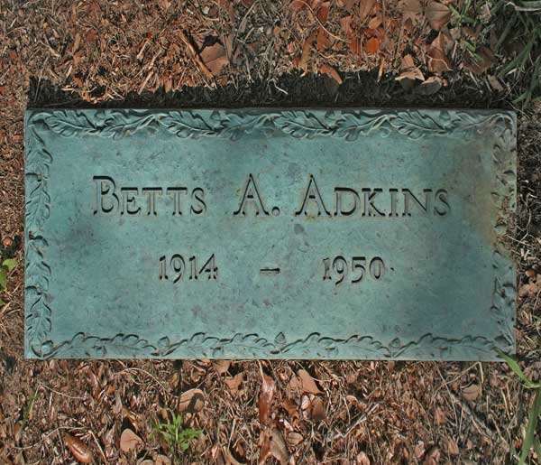 Betts A. Adkins Gravestone Photo