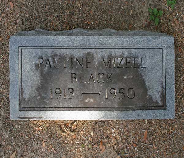 Pauline Mizell Black Gravestone Photo